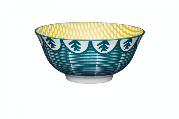KitchenCraft Stoneware Bowl 15,7 cm Folk Leaf