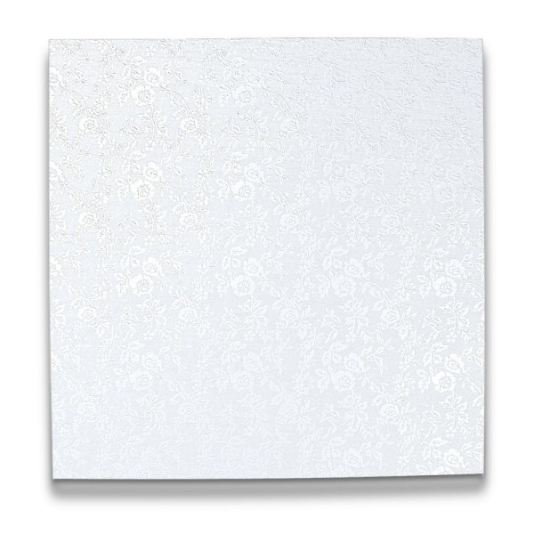Städter Kuchenplatte Pappe Aluminiumkaschiert Quadrat Weiß 20x20 cm