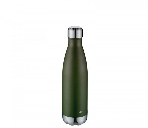 Cilio Elegante Isolier-Trinkflasche 500 ml dunkelgrün matt