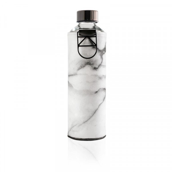 Equa Trinkflasche 750 ml mit Kunstleder & Metall-T Borosilikatglas Mismatch Stone