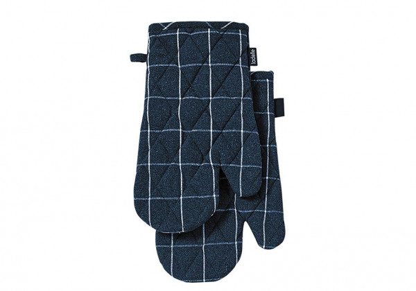 Ladelle Eco Check Topf-Handschuh Marineblau 2er-Pack