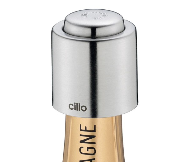 Cilio Champagnerflaschen-Verschluß Edelstahl matt