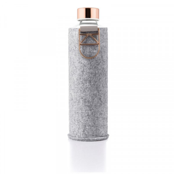 Equa Trinkflasche 750 ml mit Filz & Metall-Ge Borosilikatglas Mismatch Rose Gold